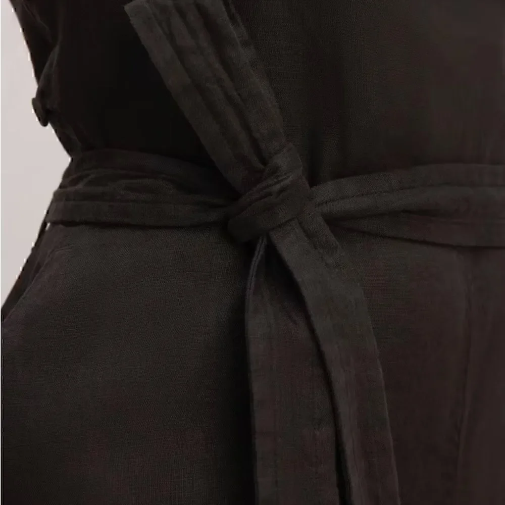 NEW Everlane The Linen Side-Button Jumpsuit‎ Black Size 6 Sustainable